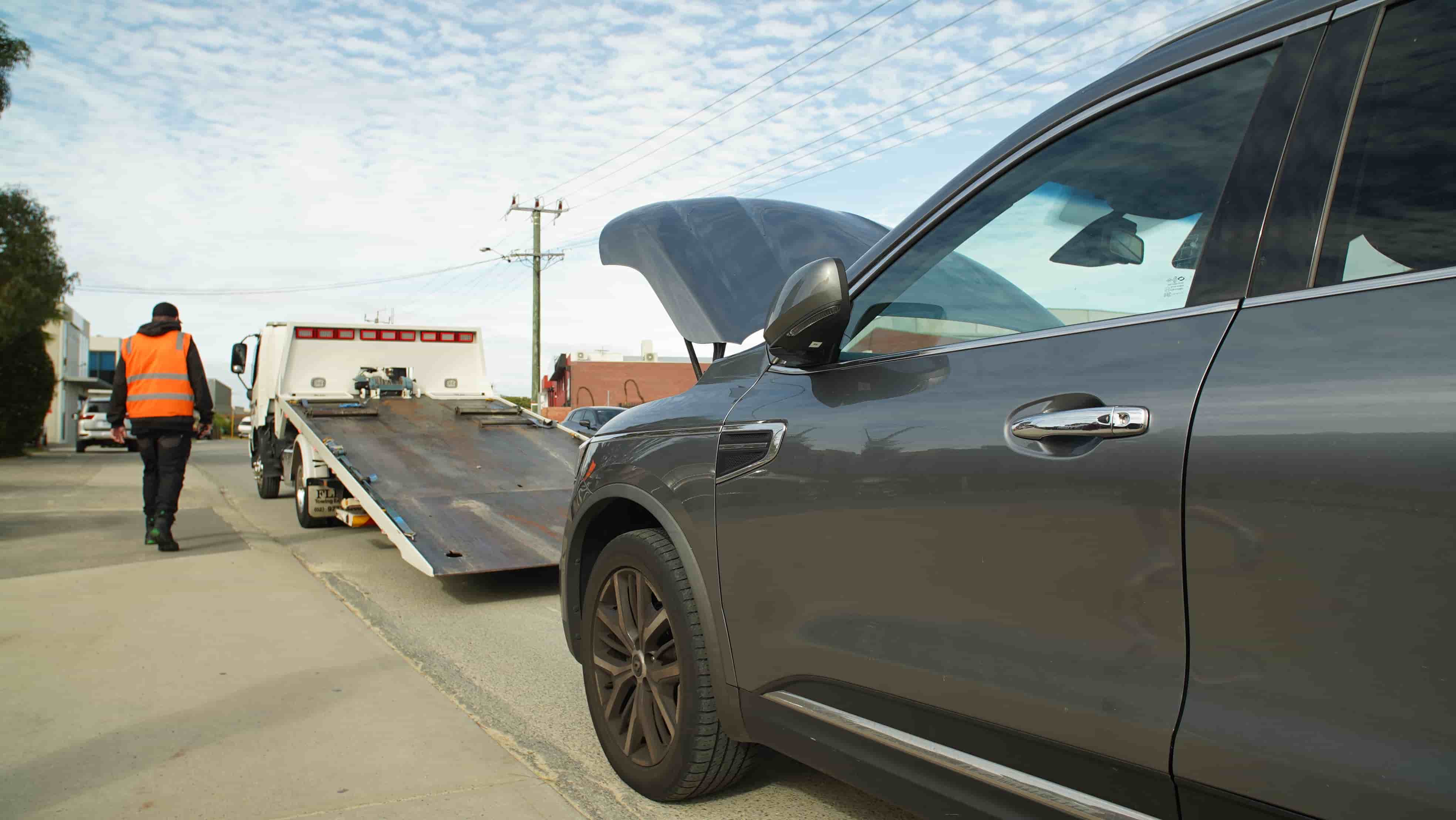 Police car at accident scene