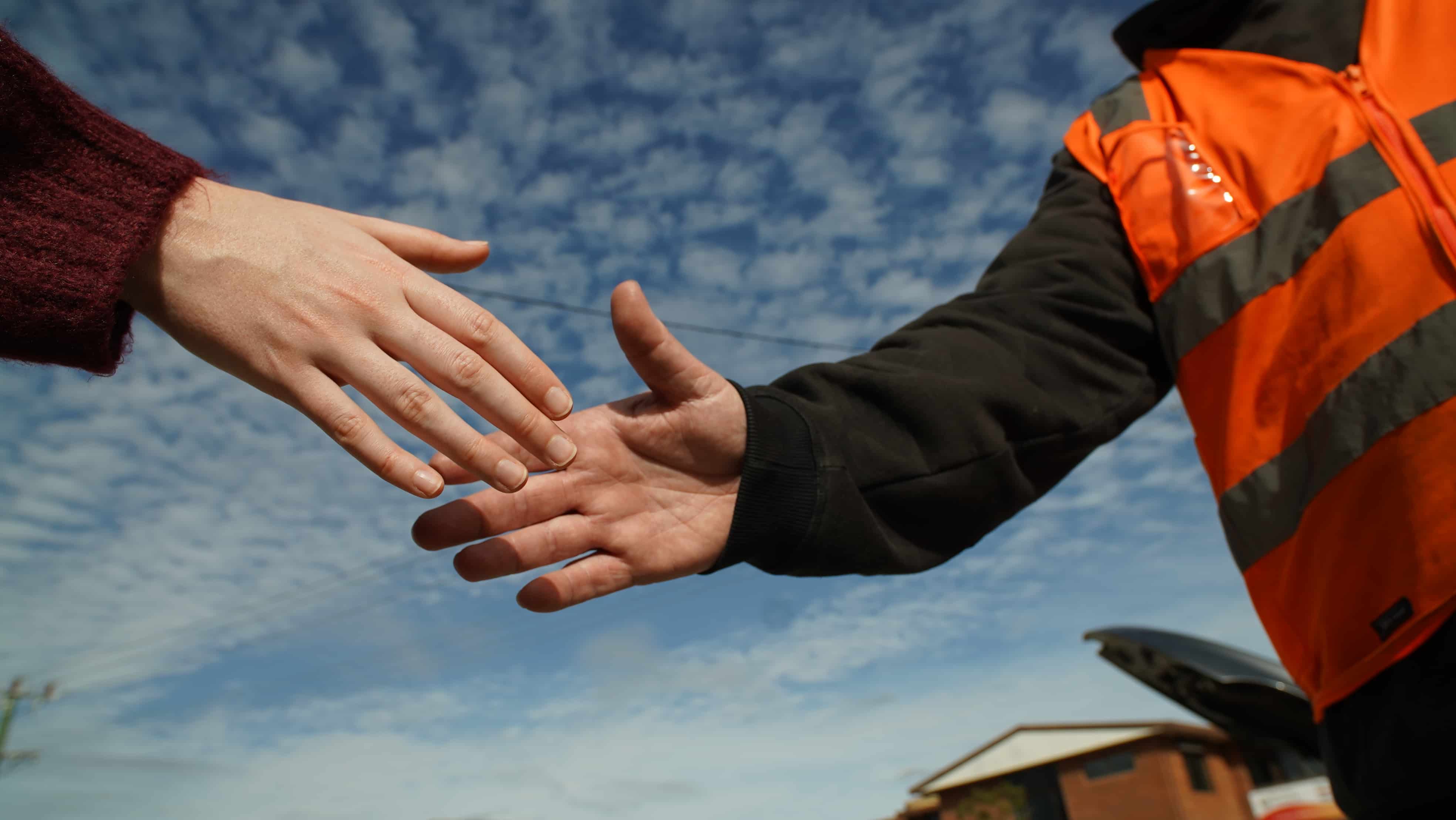 Person pointing to a document